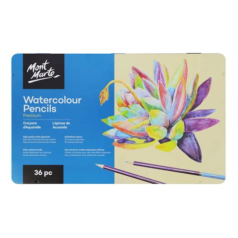 Mont Marte Watercolour Pencils in Tin Premium 36pc – SCOOBOO
