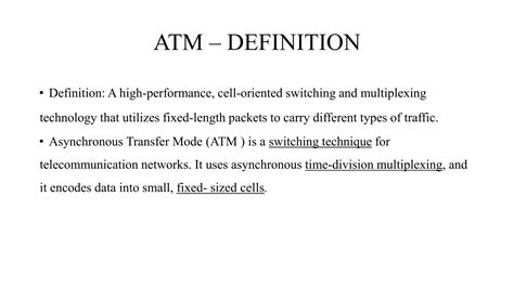 Asynchronous transfer mode (ATM) | PPTX