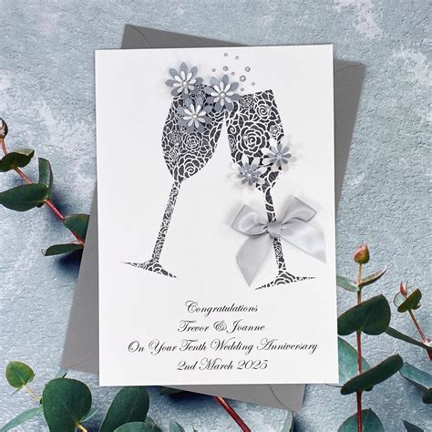 Handmade (Any Year) Wedding Anniversary Card 'Toast' - Handmade Cards ...