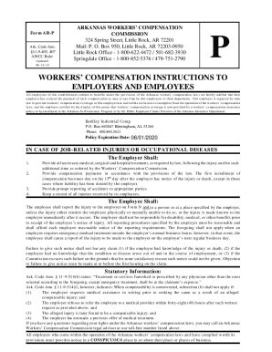 Fillable Online ARKANSAS WORKERS COMPENSATION 11-9-403, 407 Ark. Code ...