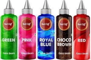 RED CLIFF Metallic Cake Drips | Combo Pack of 5 | Edible Decoration for ...