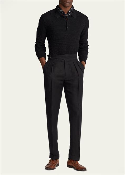 Ralph Lauren Purple Label Men's Textured Polo-Collar Sweater - Bergdorf ...