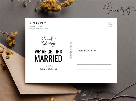 Save the Date Postcard Template Modern Photo Save the Date Digital ...