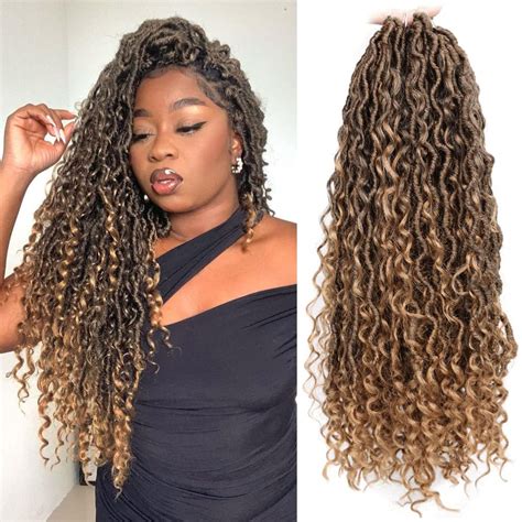 Buy Goddess Locs Crochet Hair 18 Inch, 7 Packs Curly Faux Locs Crochet ...
