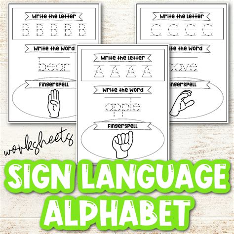 Sign Language Worksheets 的图像结果