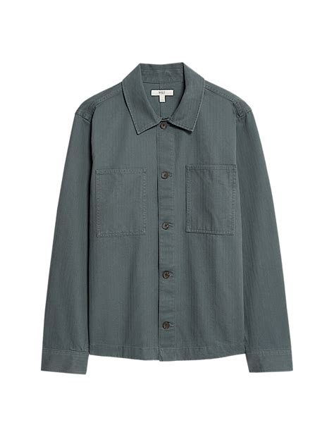 Buy Pure Cotton Herringbone Overshirt at Marks & Spencer