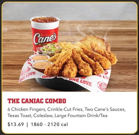 Raising Cane’s Chicken Fingers Bakersfield, CA Menu – Restaurant Menu Price