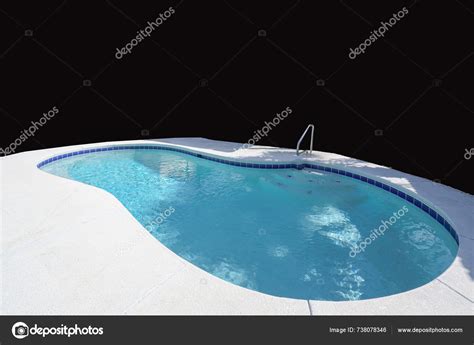 Immerse Luxury Outdoor Swimming Pool Elegantly Highlighted Striking Black Backdrop — Stock Photo ...