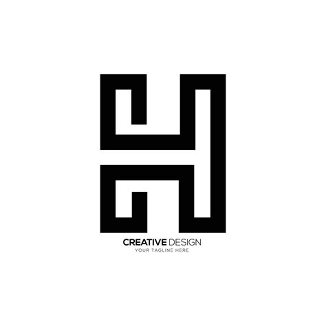 Letter H line art creative elegant typography modern unique monogram simple logo 32312835 Vector ...