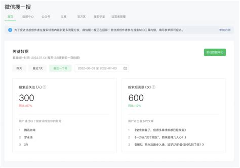 微信搜一搜后台支持查看多种搜索渠道数据了 - 知乎