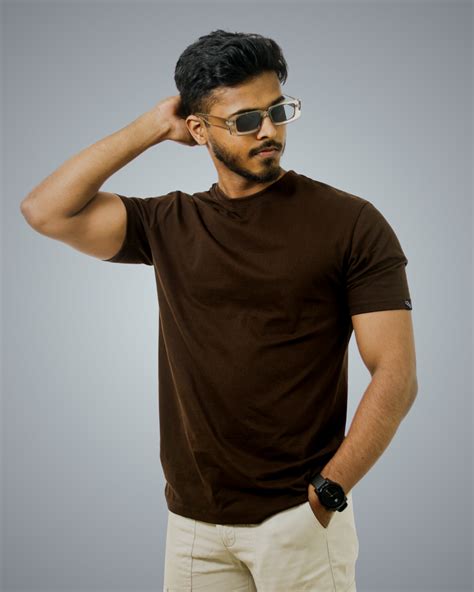 Buy 2 Get 1 Brown Regular Fit T-Shirt For Men Online in India ...