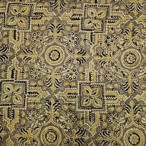 Pure Cotton Ajrak Brown With Vedic Havan Kund Hand Block Print Fabric ...