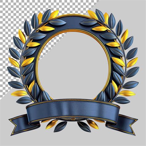 Golden emblem template for logo gold branches and ribbon vector ...