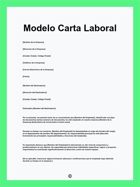 Ejemplo De Carta De Intención De Contrato De Trabajo