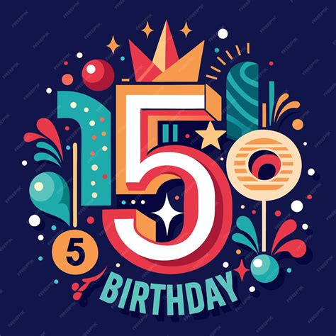 5th Happy Birthday Vector Design Illustration | Premium AI-generated vector