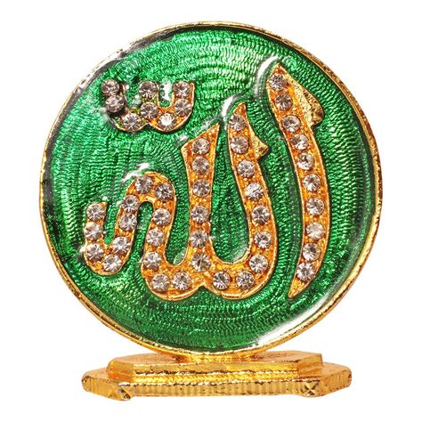 Art N Hub Brass 24-K Gold Plated With Stones Allah Sign Car Dashboard ...