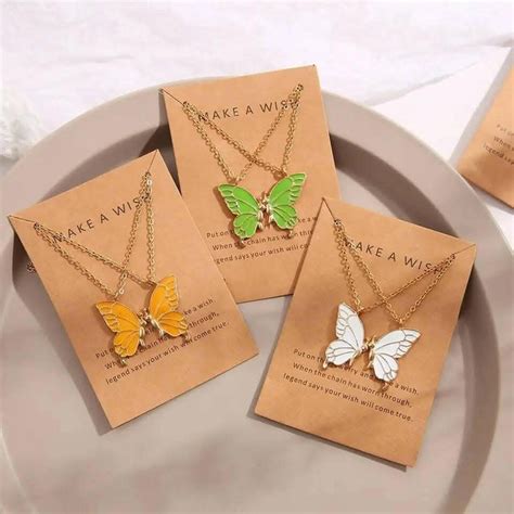 Pinapes Butterfly Pendant Necklace Set Alloy Fashion Combo for Daily W ...