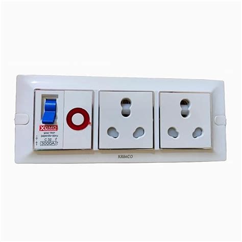 16 amp switch board modular 2 socket with MCB and indicator 25 Ampere ...