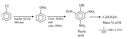 The weight percentage of hydrogen in Q, formed in the following ...