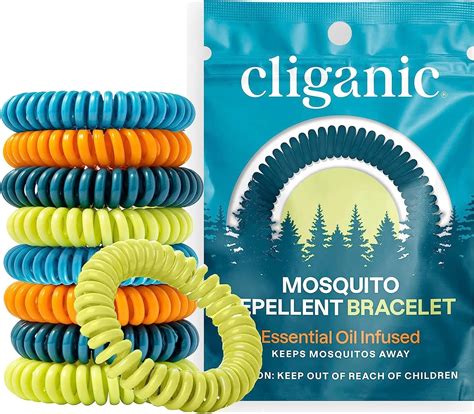 Buy Cliganic 10 Pack Mosquito Repellent Bracelets, DEET-Free Bands ...