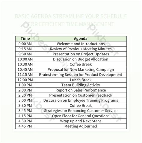 Agenda Schedule Example 的图像结果