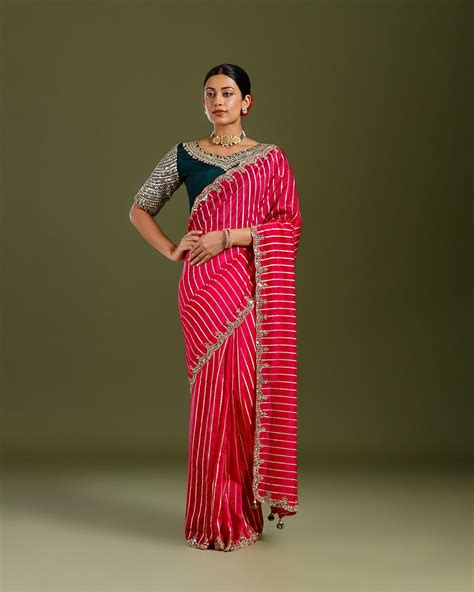 Buy Pure Rani Pink Organza Silk Saree|Best Organza Silk Sarees online ...