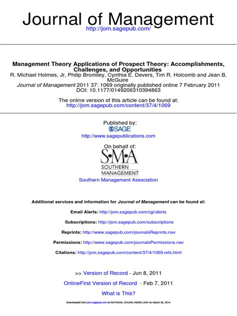 Some Problems in Using Prospect Theory to Explain Strategic Management Issues 的图像结果