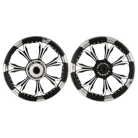 Buy Autofy Porado 7 Spokes Rajputana Black & Chrome with Bolts Alloy ...