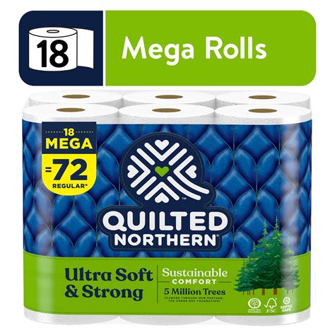 Quilted Northern Ultra Soft & Strong Toilet Paper, 18 Mega Rolls (= 72 ...