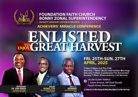 ACHIEVERS MIRACLE CONFERENCE 2025, Salem-Bonny Zonal Superintendency ...