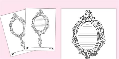 핸드헬드 미러템플릿 | Handheld Mirror Writing Template