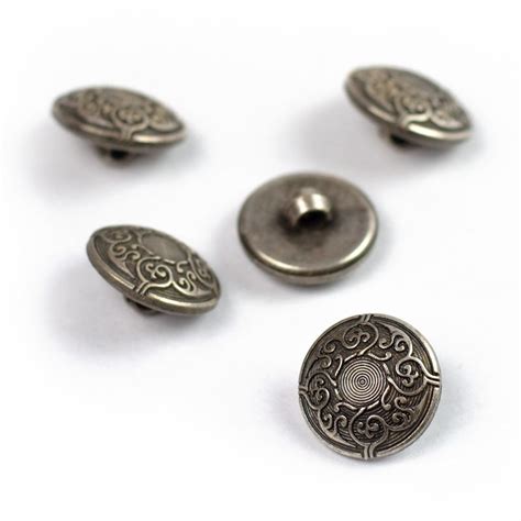 Bouton métal argent arabesque - A&A Patrons