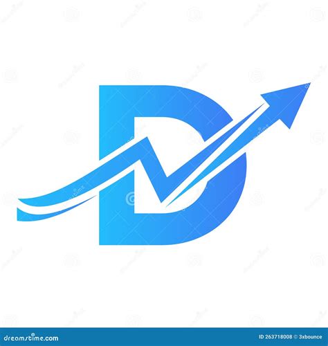 Letter D Financieel Logo Met Groeipijl. Teken Van Het Economische Logo ...