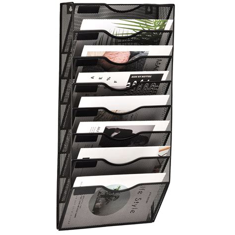 Easepres 8 Pocket Mesh Hanging Wall File Organizer Wall Mounted ...