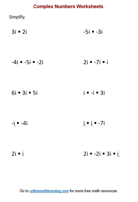 Image result for Practice B Complex Number and Root Worksheet Answer
