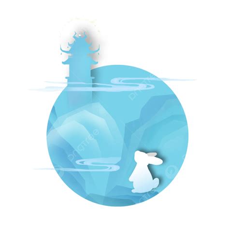 Jade Rabbit PNG Image, Jade Rabbit Looks At Guanghan Palace In The Distance, Mid Autumn Festival ...