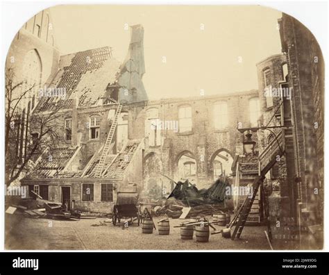 View of the burnt-out military accommodation (former St.-Catharijn ...