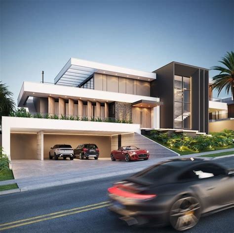 Modern House with Cars