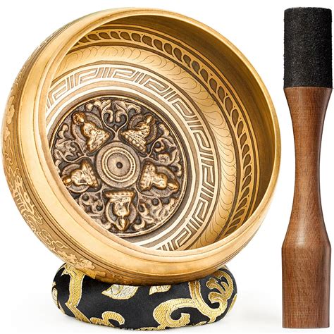 Hihealer Tibetan Singing Bowls Set 100% Nepal Handmade Large Sound Bowl ...