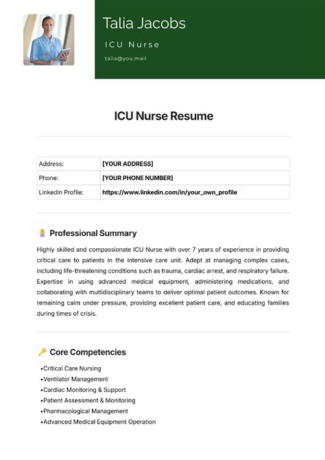 Free Nurse Manager Resume Template to Edit Online