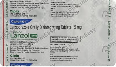 Junior Lanzol 15mg Tablet: Uses, Side-effects, Price, Dosage & More ...