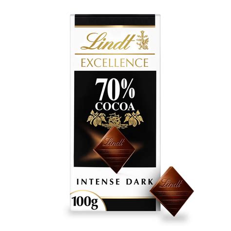 Lindt Excellence Dark 70% Cocoa Chocolate Bar 100g | Single Chocolate ...
