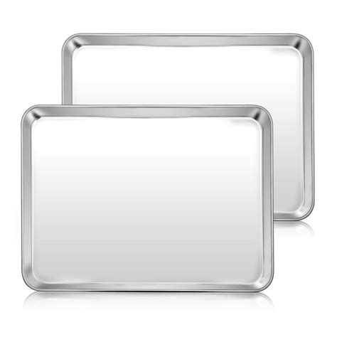 Walchoice Large Baking Sheet Set of 2, Stainless Steel Cookie Sheets ...