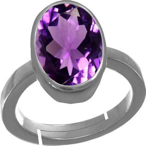 Rama & Mool Chand Trading Natural Amethyst Adjustable Ring 10.25 ratti ...