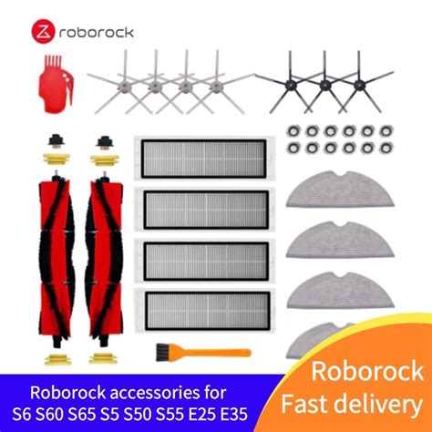 Main Brush Side Hepa Filter For Xiaomi Roborock S6 S5 Max S60 S65 S50 ...