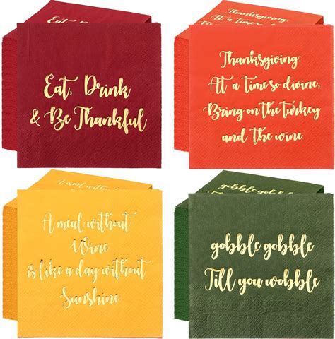 Amazon.com: Feifeiya 100 Pcs Thanksgiving Paper Napkins 5 x 5 Inch ...
