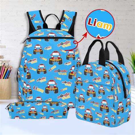 Toddler Backpack for Boys,monster Truck Backpack,custom Boys Backpack ...