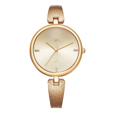 Buy Online Fastrack Vyb Diva Quartz Analog Rose Gold Dial Metal Strap ...