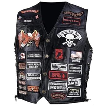 Buy Diamond Plate Rock Design Genuine Buffalo Leather Biker Vest with ...