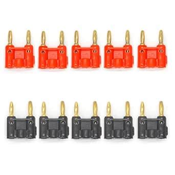 Eightnoo 10 Pack Gold PlatedÃ‚ Dual Banana Plug Speaker Connectors ...